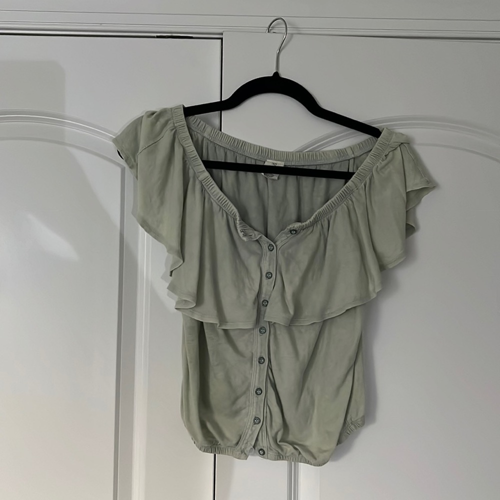 We the free sage green top, size small
